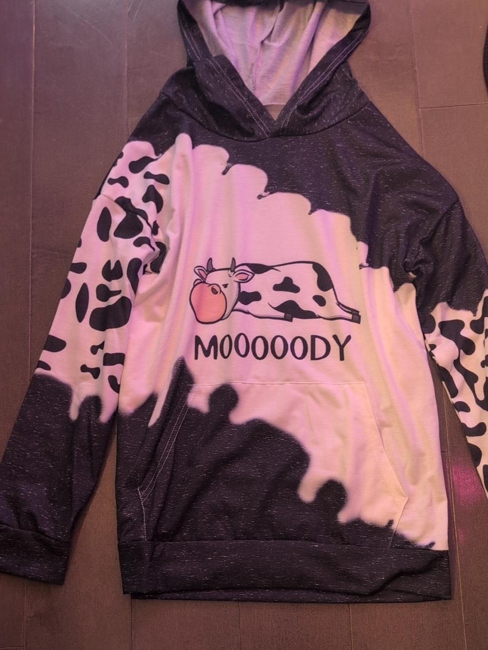 Rudy Jude Black & White Cow Print "MOOOODY" Hoodie